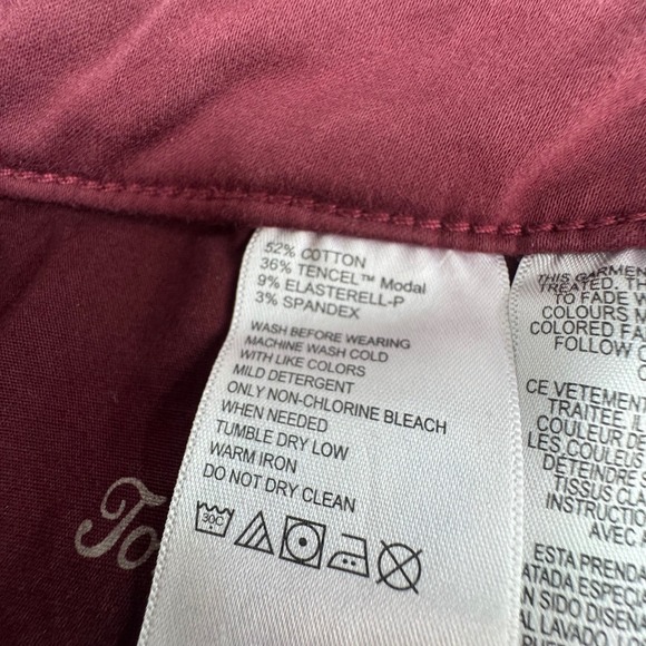 Tommy Bahama Boracay Beach High Rise Ankle Meritage Wine Pants Womens 14 - Picture 9 of 12